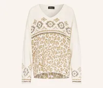 Pullover mit Leinen und Pailletten