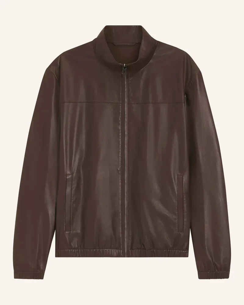 HUGO BOSS Lederblouson Molta braun Dunkelbraun