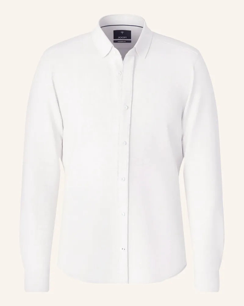 JOOP! Hemd Mike Regular Fit Mit Leinen weiss Weiss