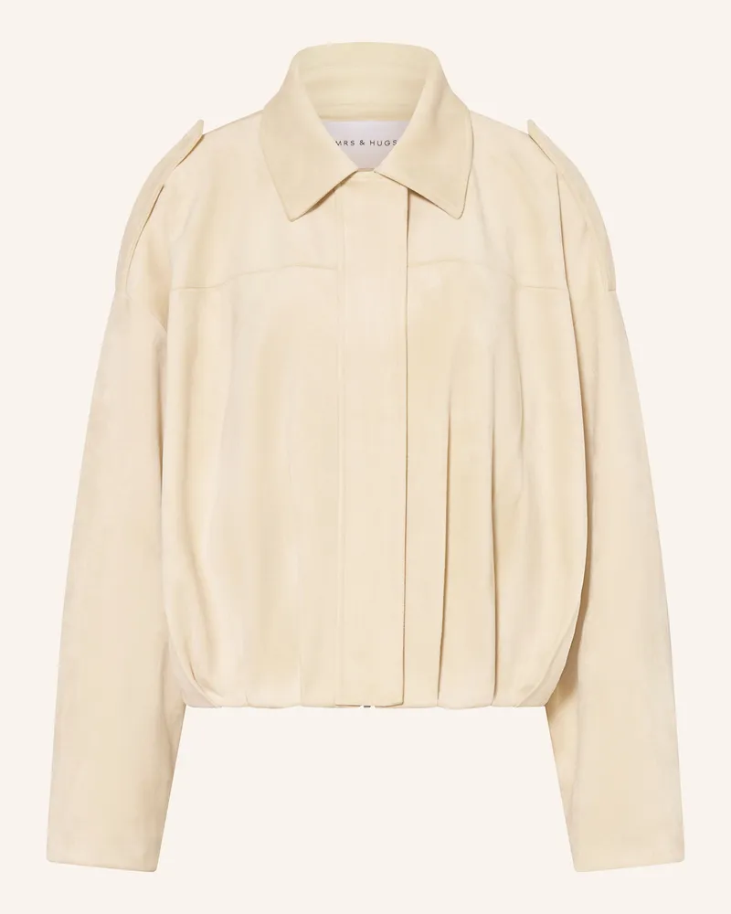 Mrs & HUGS Jacke in Lederoptik Creme