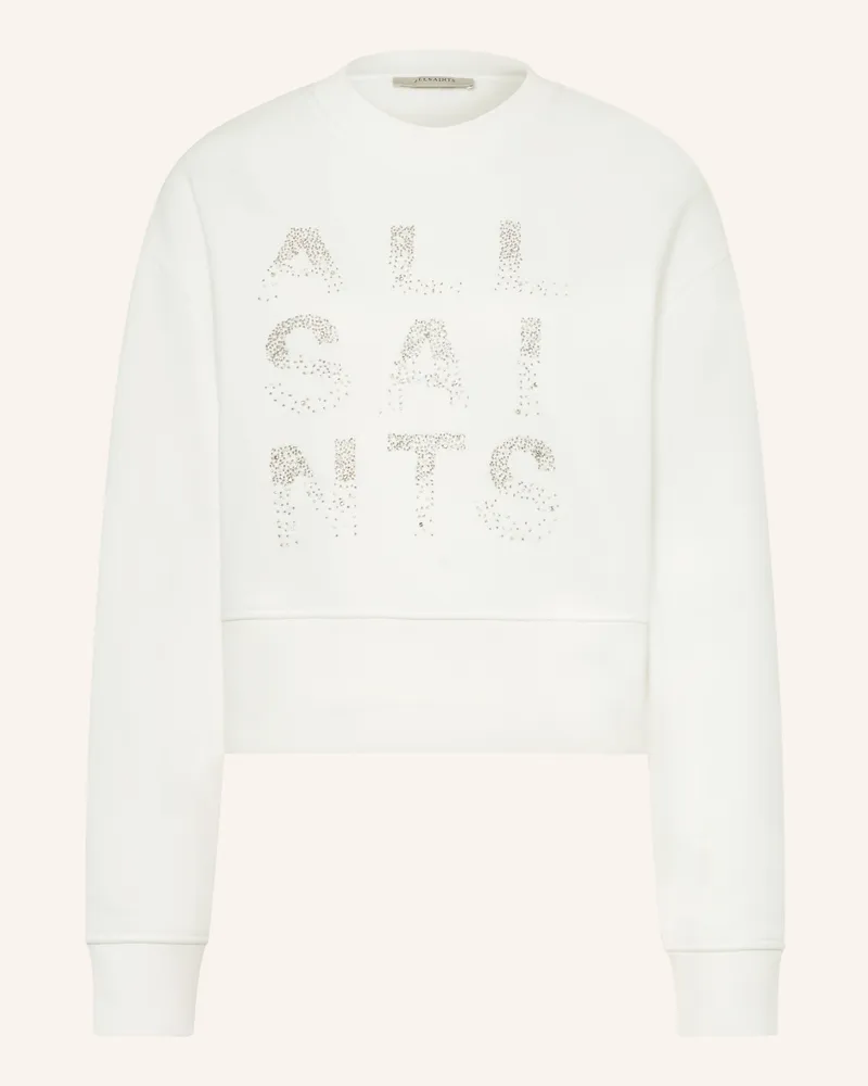 AllSaints Sweatshirt Stacks Separo Mit Schmucksteinen weiss Creme