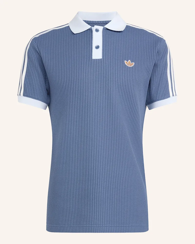 adidas Piqué-Poloshirt Waffle Knit blau Blaugrau