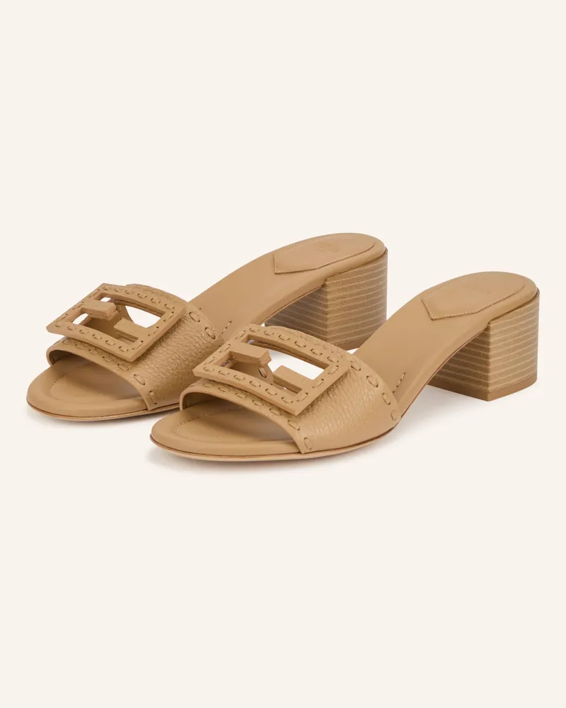 Fendi Mules Mit Cut-Outs braun Camel
