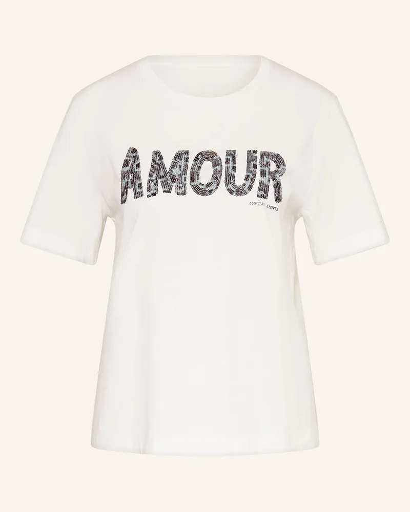 Marc Cain T-Shirt mit Schmucksteinen Weiss