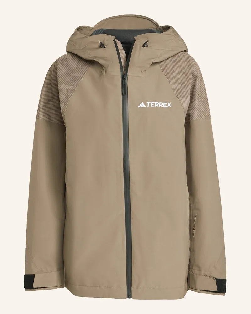 adidas TERREX XPERIOR HYBRID PRIMEKNIT CLIMAPROOF+ JACKE Braun