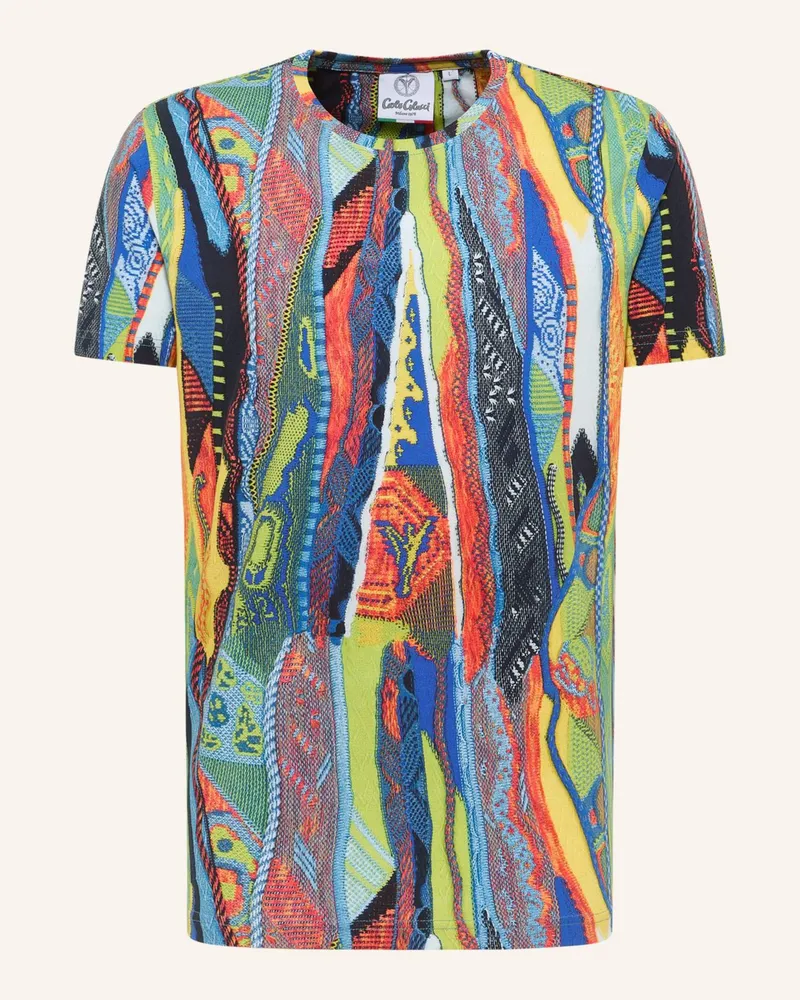 Carlo Colucci T-Shirt mit Knitprint EGON Dunkelblau