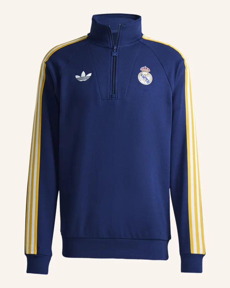 adidas Real Madrid Originals Half Zip Oberteil blau Blau