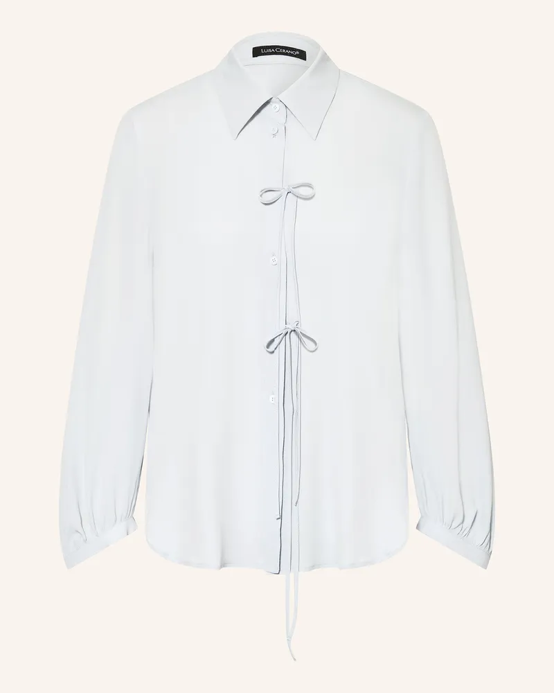 Luisa Cerano Hemdbluse mit Seide Hellblau