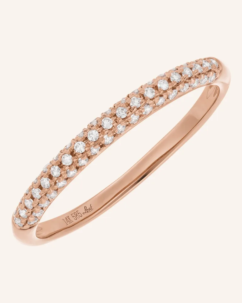 Leaf Ring DAZZLE mit Diamanten Roségold