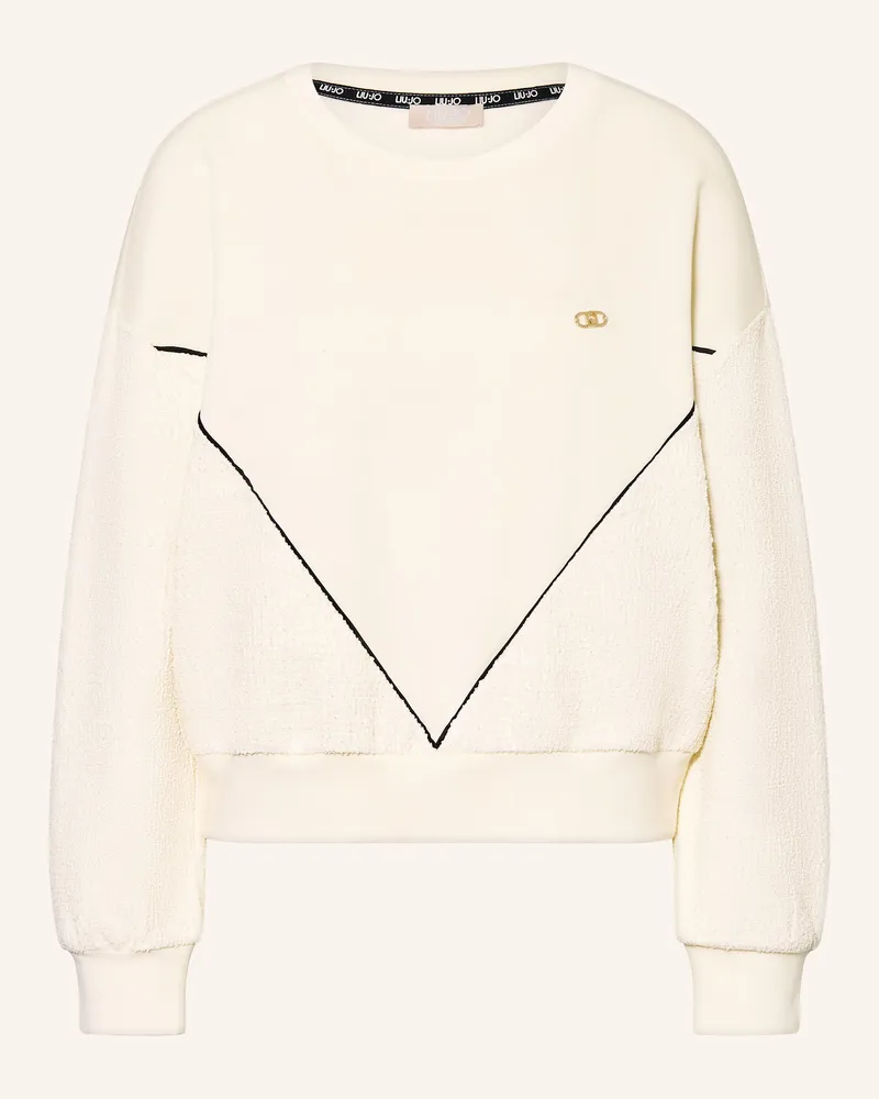 Liu Jo Sweatshirt mit Glitzergarn Weiss