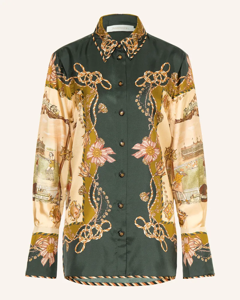 Zimmermann Hemdbluse Valiant Aus Seide gruen Camel