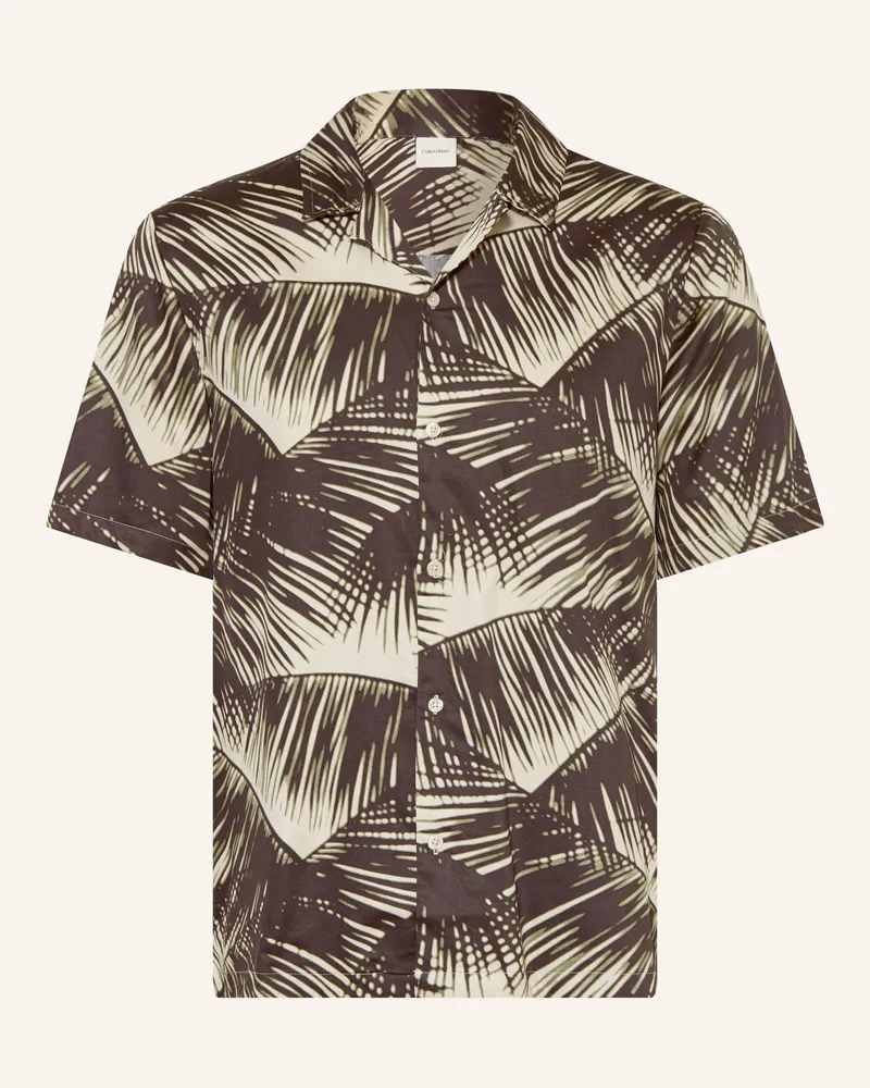 Calvin Klein Resorthemd Comfort FIt Dunkelbraun