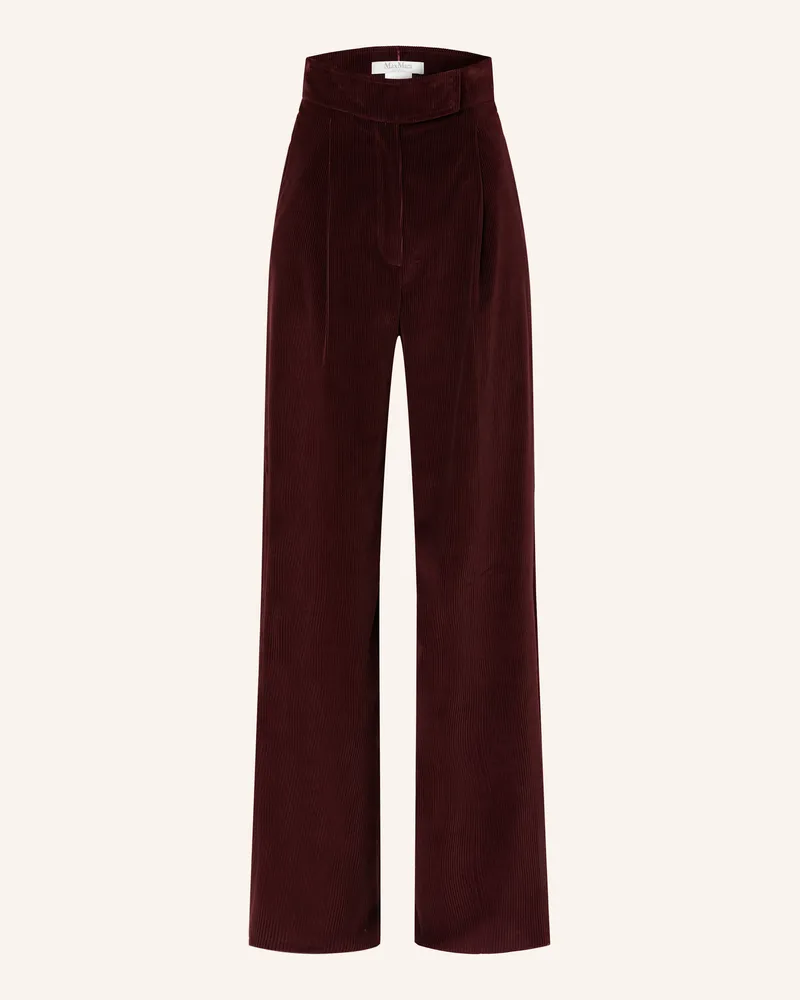 Max Mara Marlenehose BOSSO aus Cord Dunkelrot