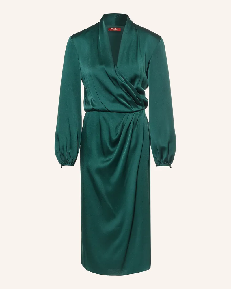 Max Mara Wickelkleid Miss Aus Satin gruen Dunkelgrün