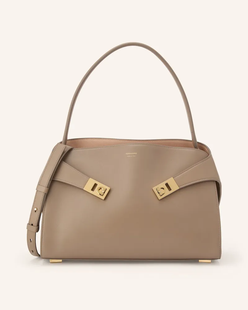 Ferragamo Schultertasche Hug beige Taupe