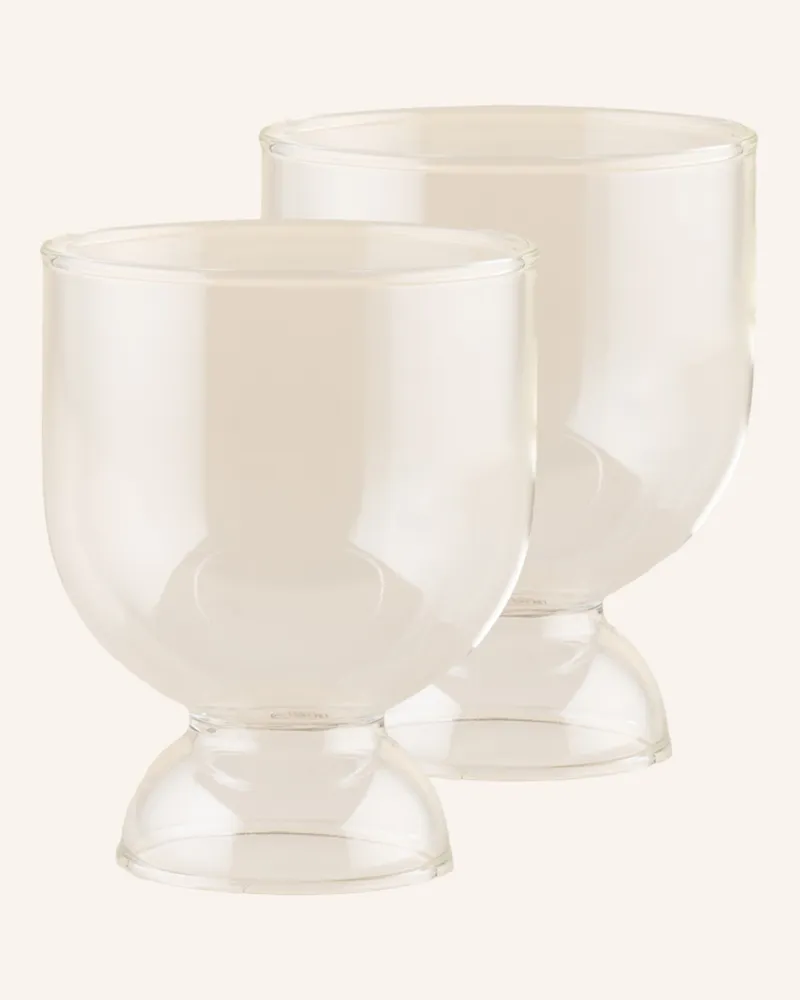 ferm LIVING 2er-Set Trinkgläser Still transparent Weiss