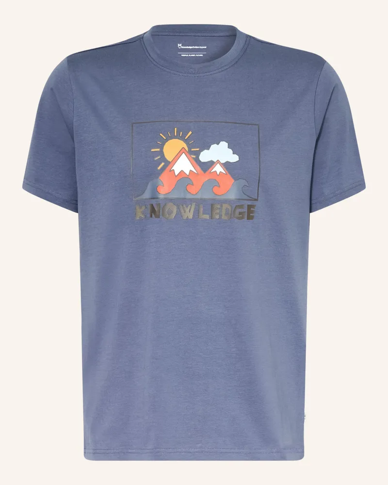Knowledge Cotton Apparel T-Shirt blau Blau
