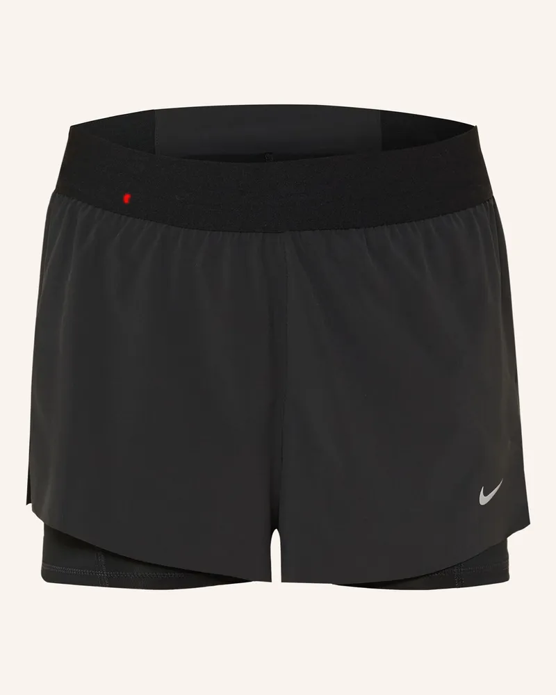 Nike 2-In-1-Laufshorts Dri-Fit Swift schwarz Schwarz