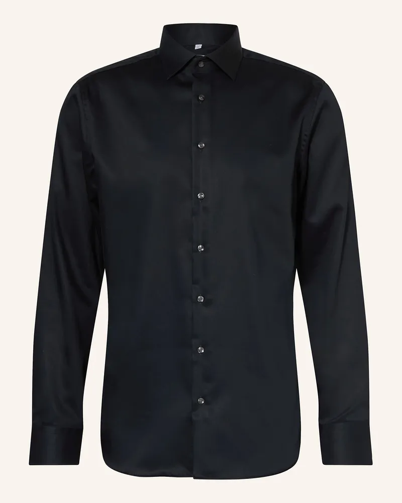 Seidensticker Hemd Shaped Fit schwarz Schwarz