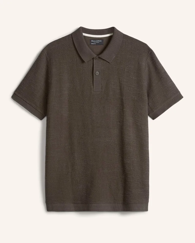 Marc O'Polo Poloshirt Looose braun Dunkelbraun