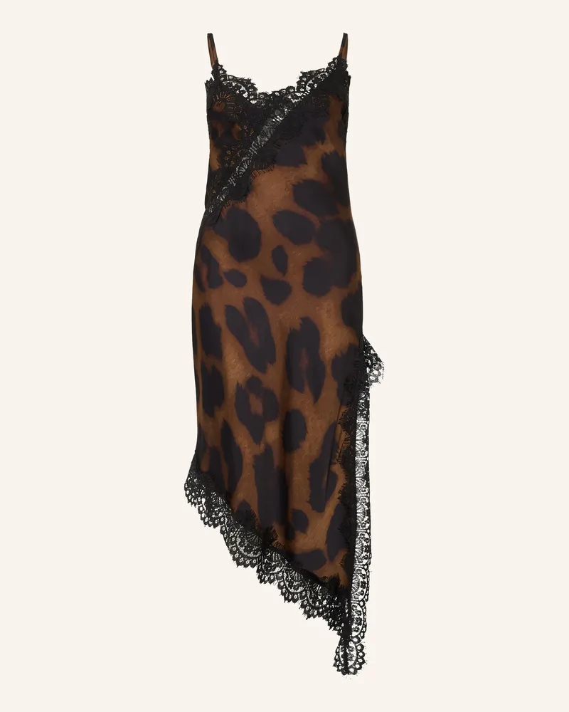 Miss Goodlife Satinkleid braun Schwarz