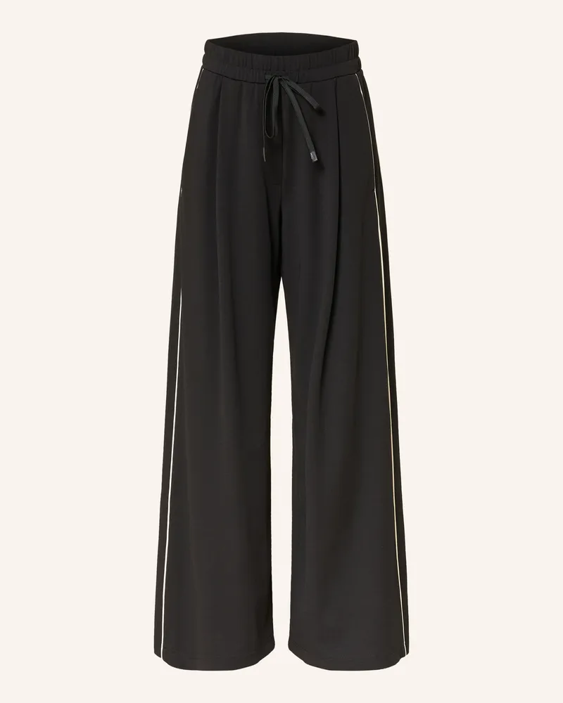 Max Mara Marlenehose Godezia Aus Jersey Mit Galonstreifen schwarz Schwarz