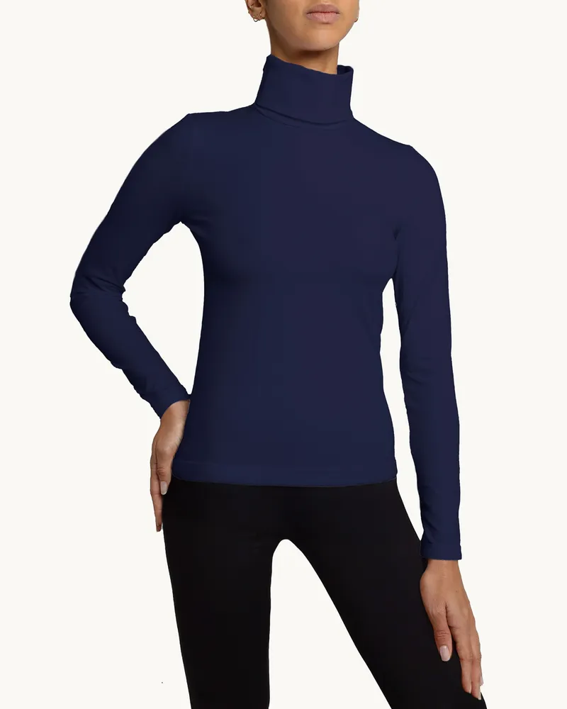 Wolford Pullover TURTLENECK TOP LONG SLEEVES Dunkelblau