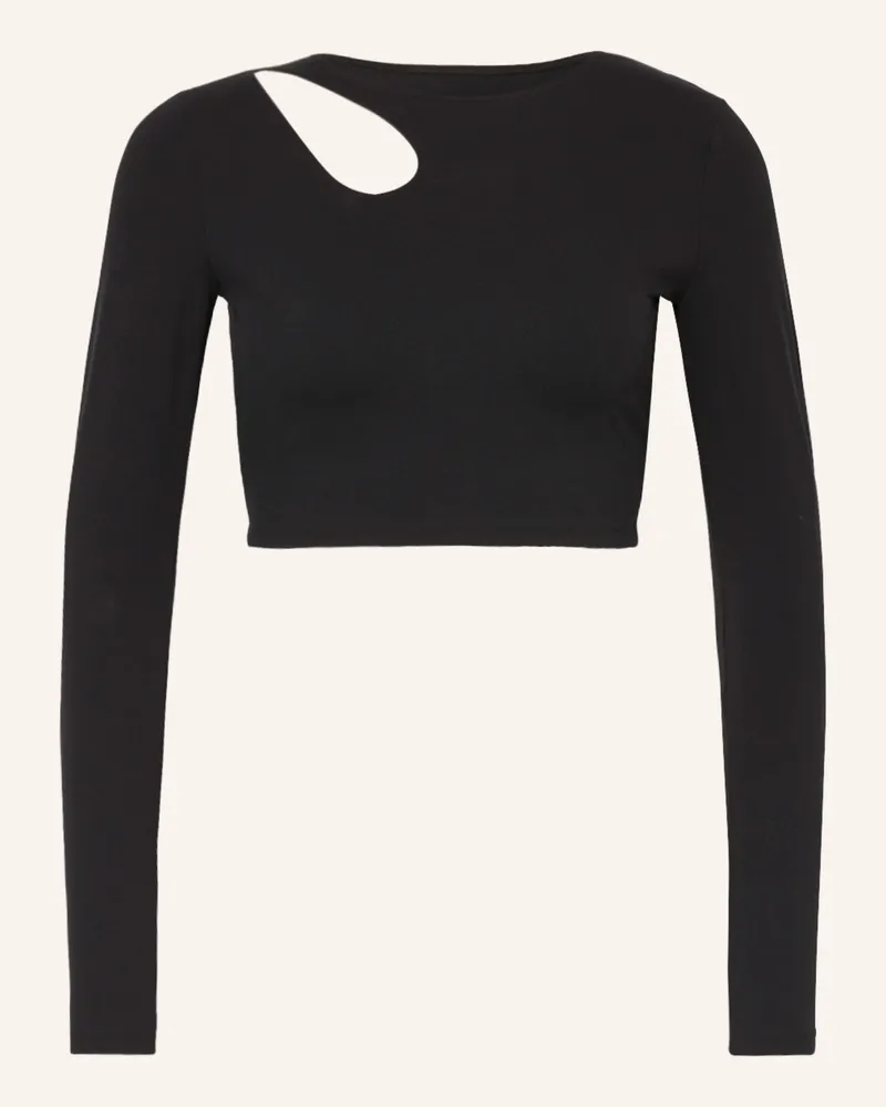 Wolford Cropped-Longsleeve mit Cut-out Schwarz