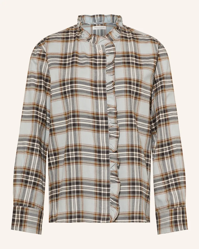 Marc O'Polo Flanellbluse Mit Rüschen blau Hellblau