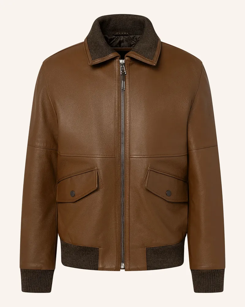 windsor. Lederjacke Louis-L braun Camel