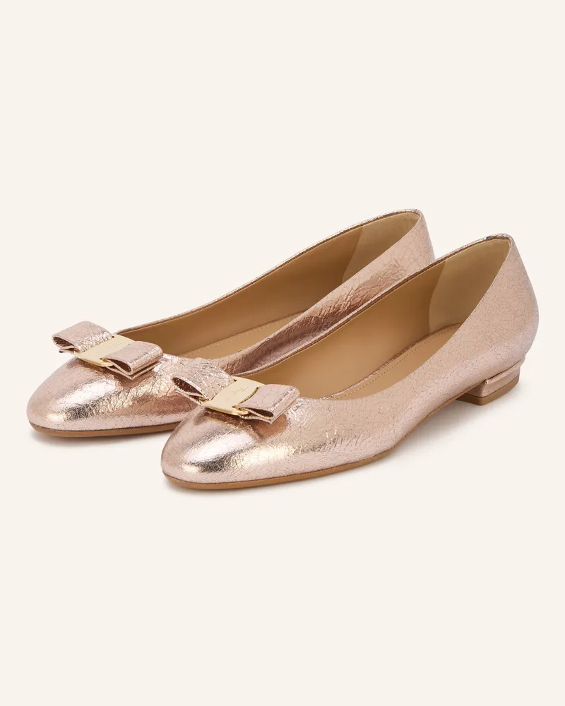 Ferragamo Ballerinas Varina 2.0 gold Roségold