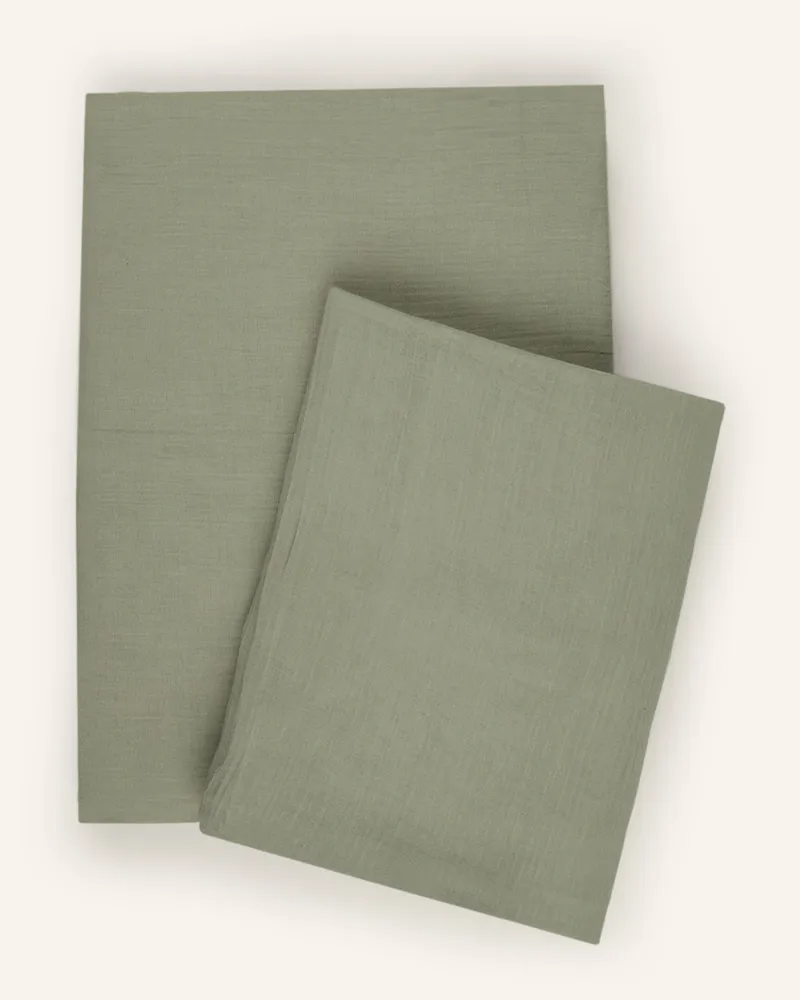 elegante Bettwäsche Smooth gruen Khaki
