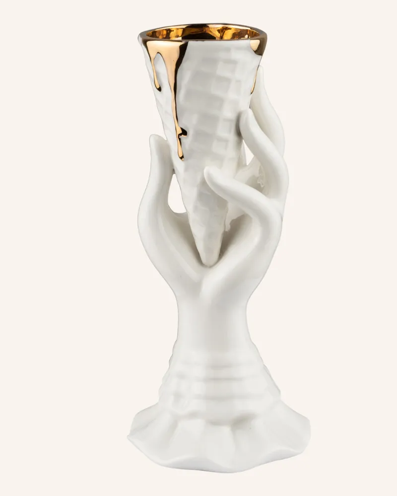 Jonathan Adler Vase GILDED MUSE I-SCREAM Weiss