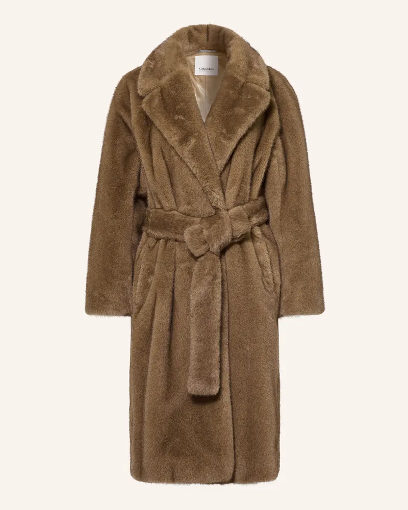 Max Mara Kunstfell-Mantel Miss beige Beige