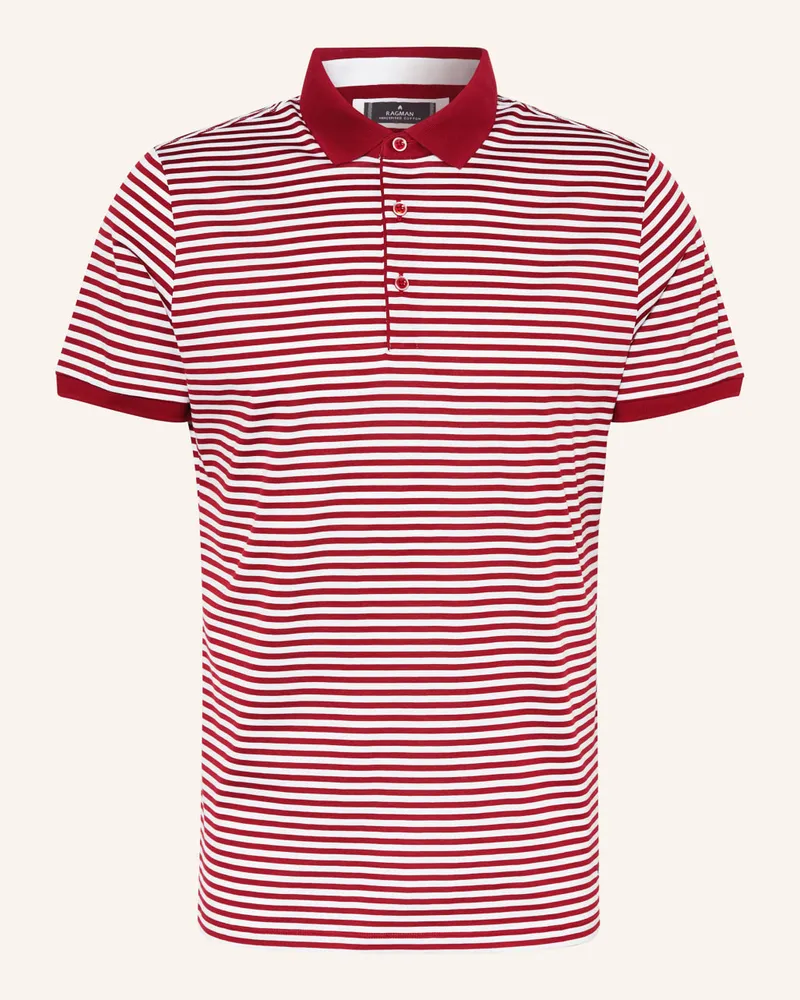 Ragman Jersey-Poloshirt Rot