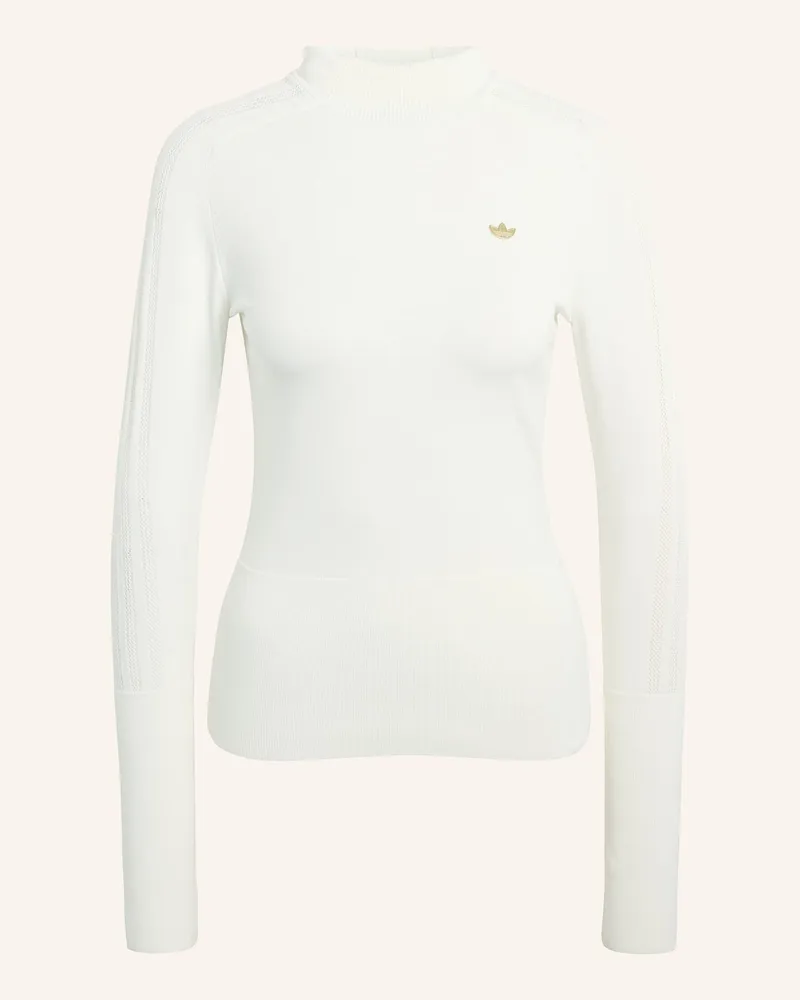 adidas KNITTED HOODED LONG SLEEVE PULLOVER Weiss