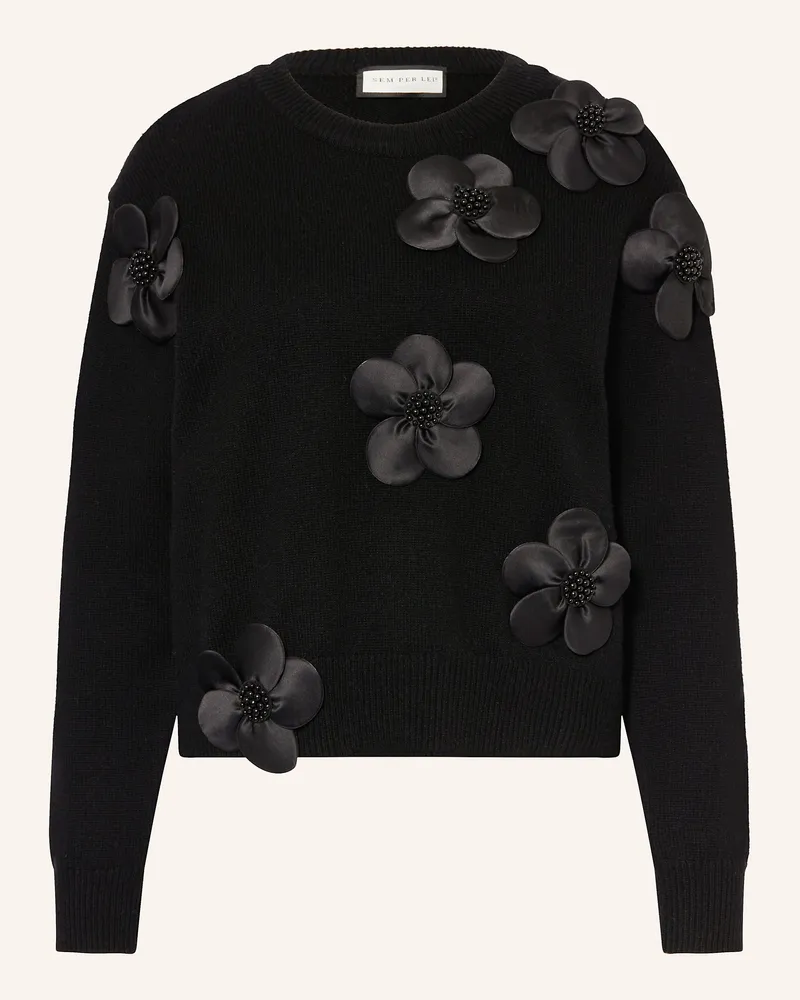 SEM PER LEI Pullover mit Cashmere Schwarz