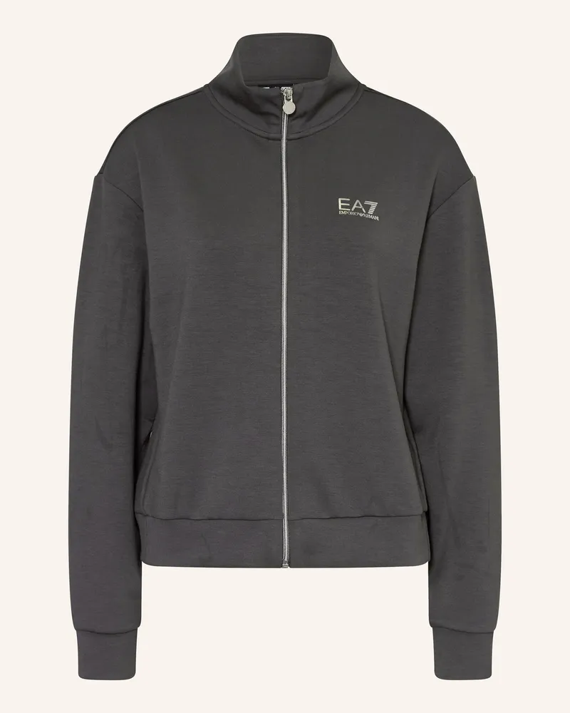 EA7 Sweatjacke mit Schmucksteinen Dunkelgrau