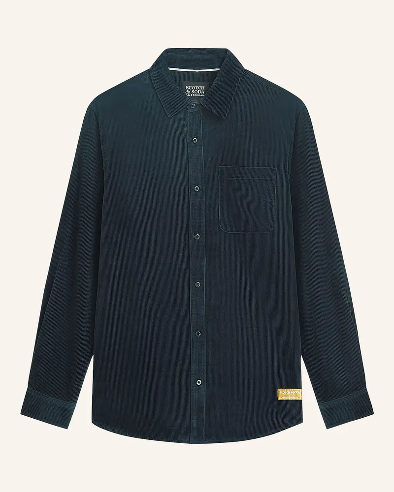 Scotch&Soda Cordhemd Regular Fit blau Dunkelblau