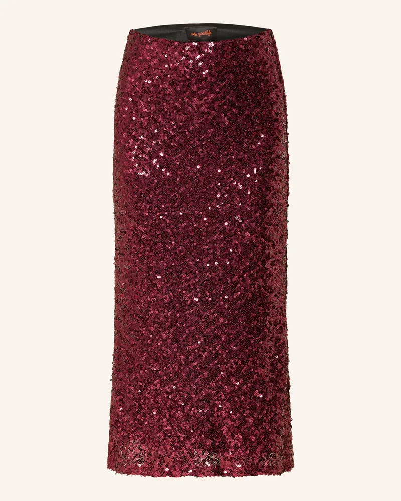 Miss Goodlife Rock mit Pailletten Dunkelrot