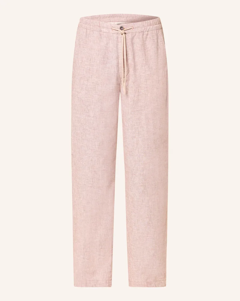 Alberto Chino Luis Wide Fit Mit Leinen rosa Camel