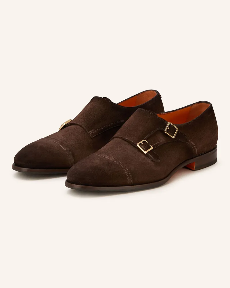 Santoni Double-Monks Axel braun Dunkelbraun