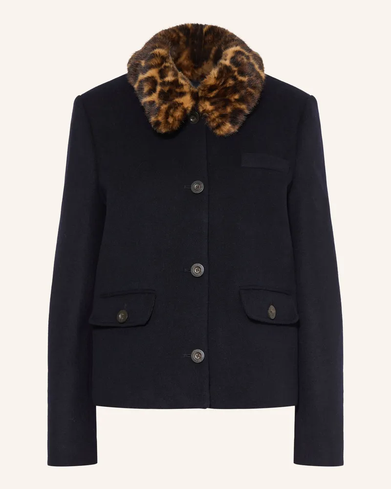Claudie Pierlot Blazer Mit Abnehmbarem Kunstfell-Kragen blau Dunkelblau