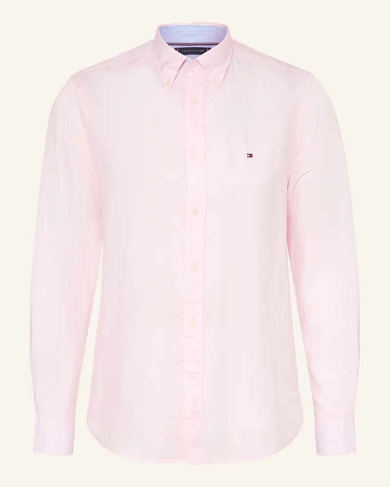 Tommy Hilfiger Hemd Comfort Fit mit Leinen Hellrosa