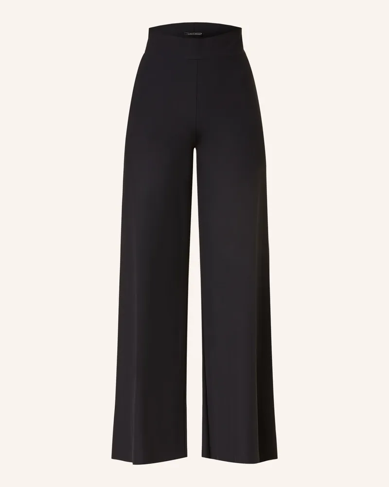 Luisa Cerano Marlenehose aus Satin Schwarz