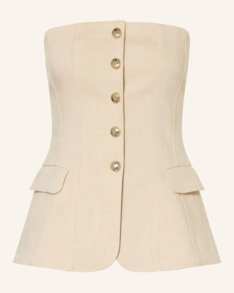 Maje Off-Shoulder-Top Beige