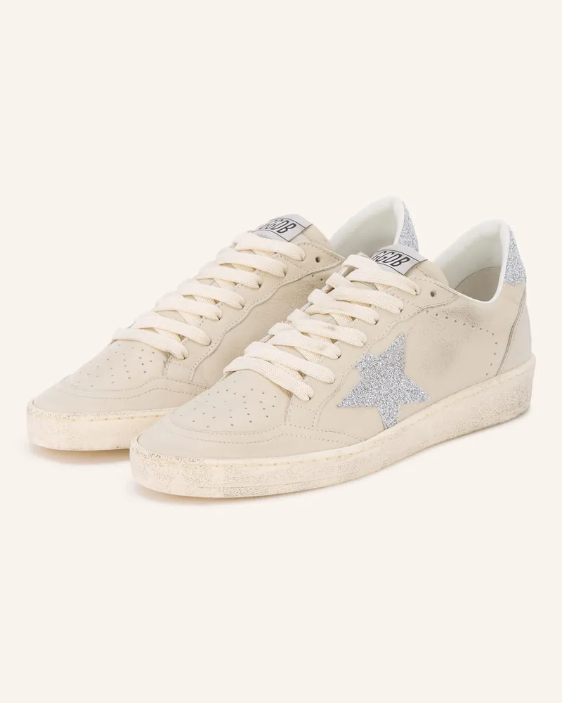 Golden Goose Sneaker Ball Star Mit Schmucksteinen beige Ecru