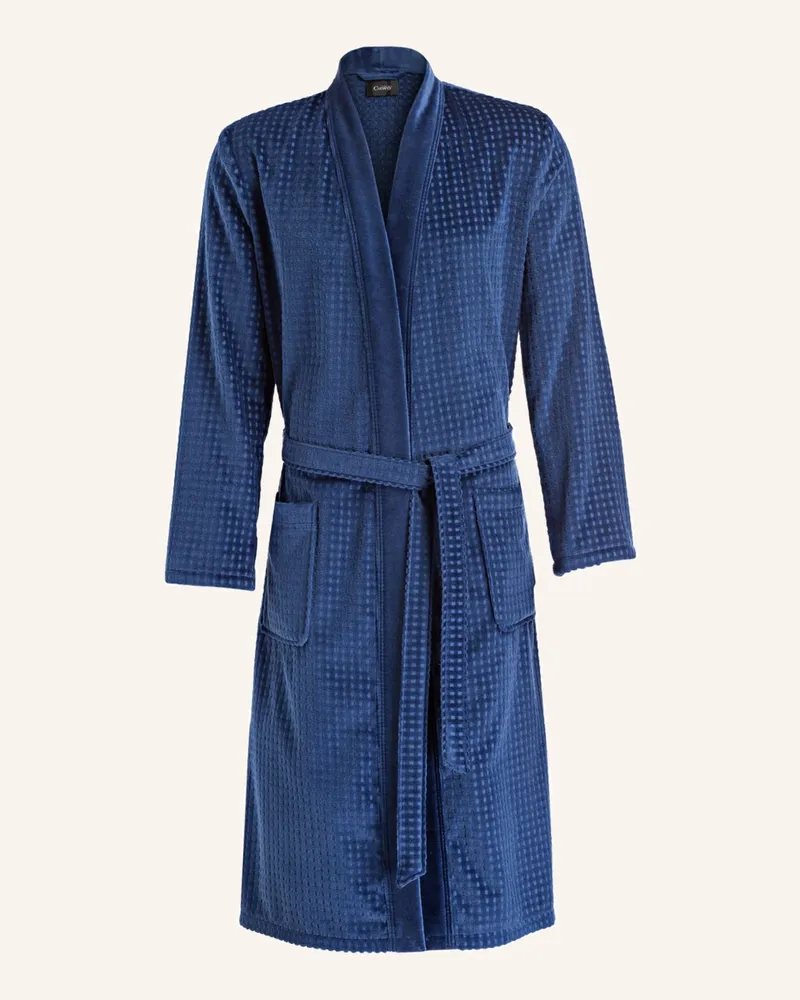 Cawö Herren-Bademantel blau Blau