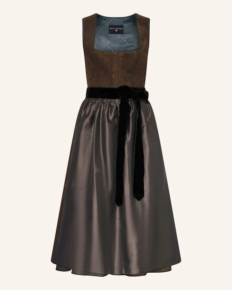 KINGA MATHE Dirndl Latina Mit Glitzergarn braun Braun