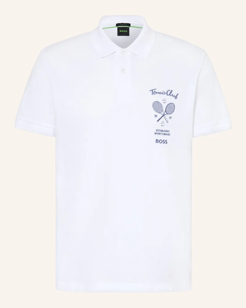 HUGO BOSS Mesh-Poloshirt Member weiss Weiss